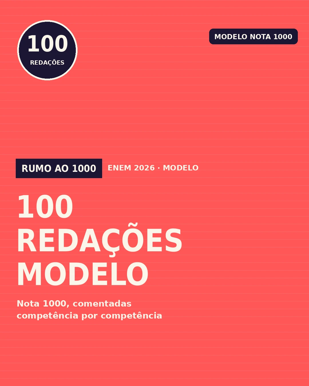 Capa do material 100 Redações Modelo Nota 1000