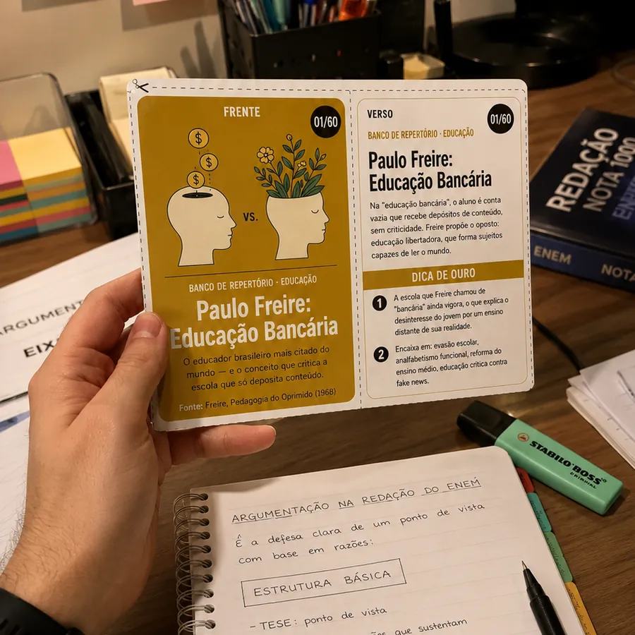 Estudando na prática com um card do Banco de Repertório em mãos
